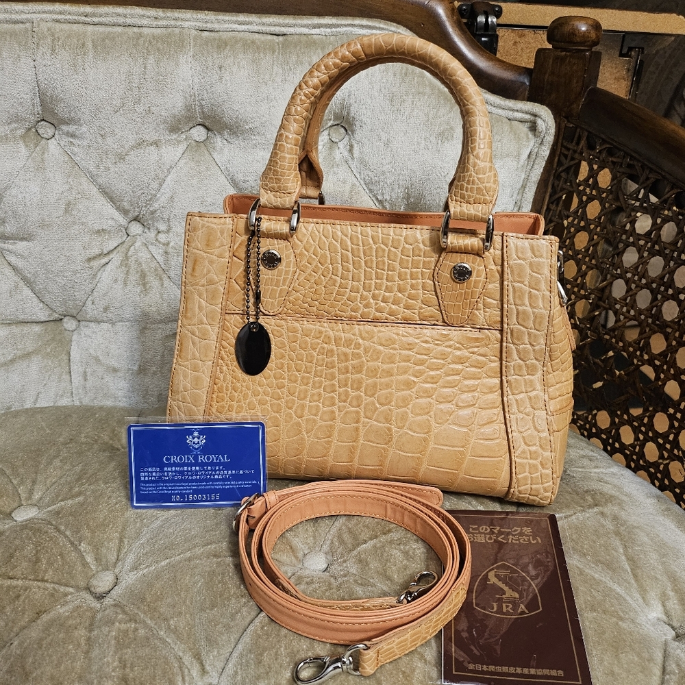 JRA authentic/real croco leather unused 2 way bag